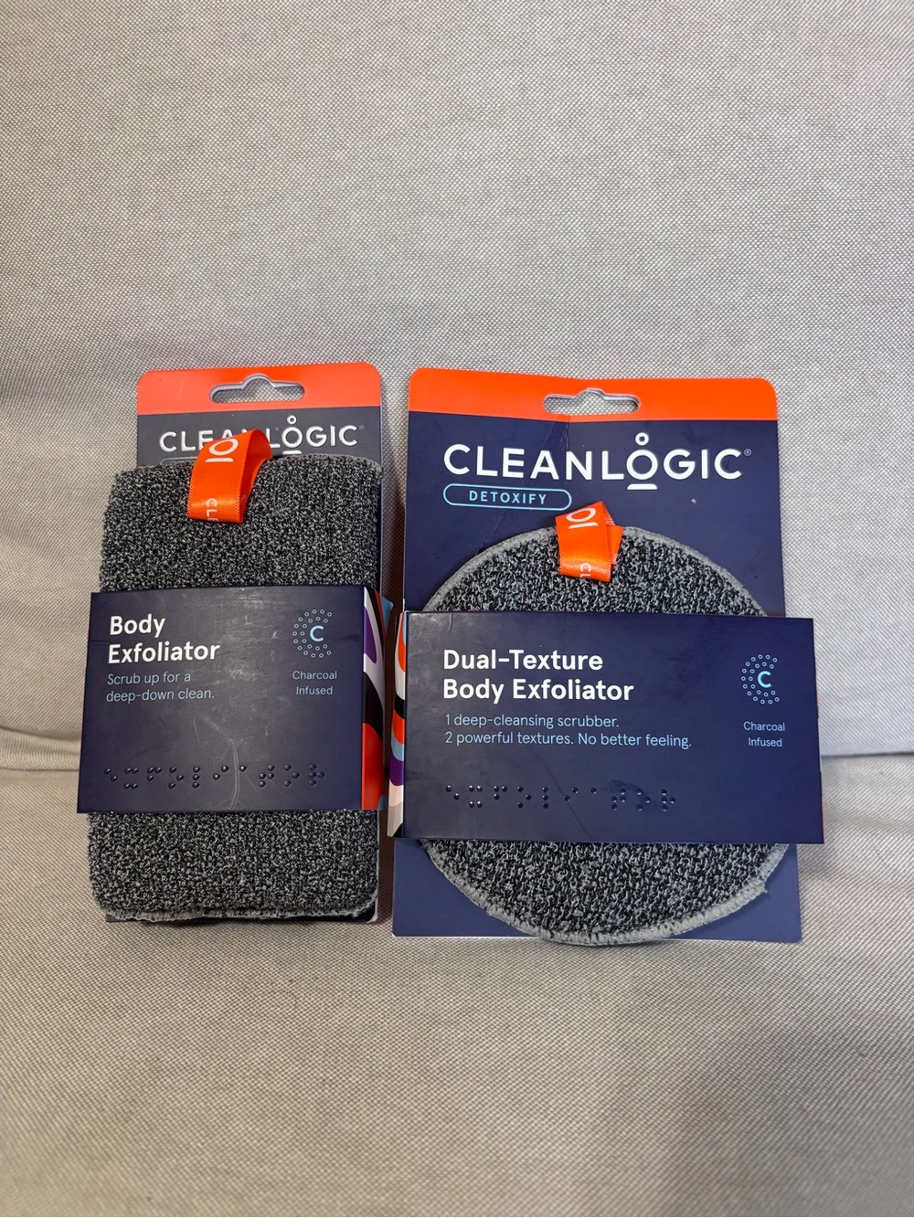 2 Pack - Clean Logic Detox Charcoal Scrubber Body Dual Texture Exfoliator
